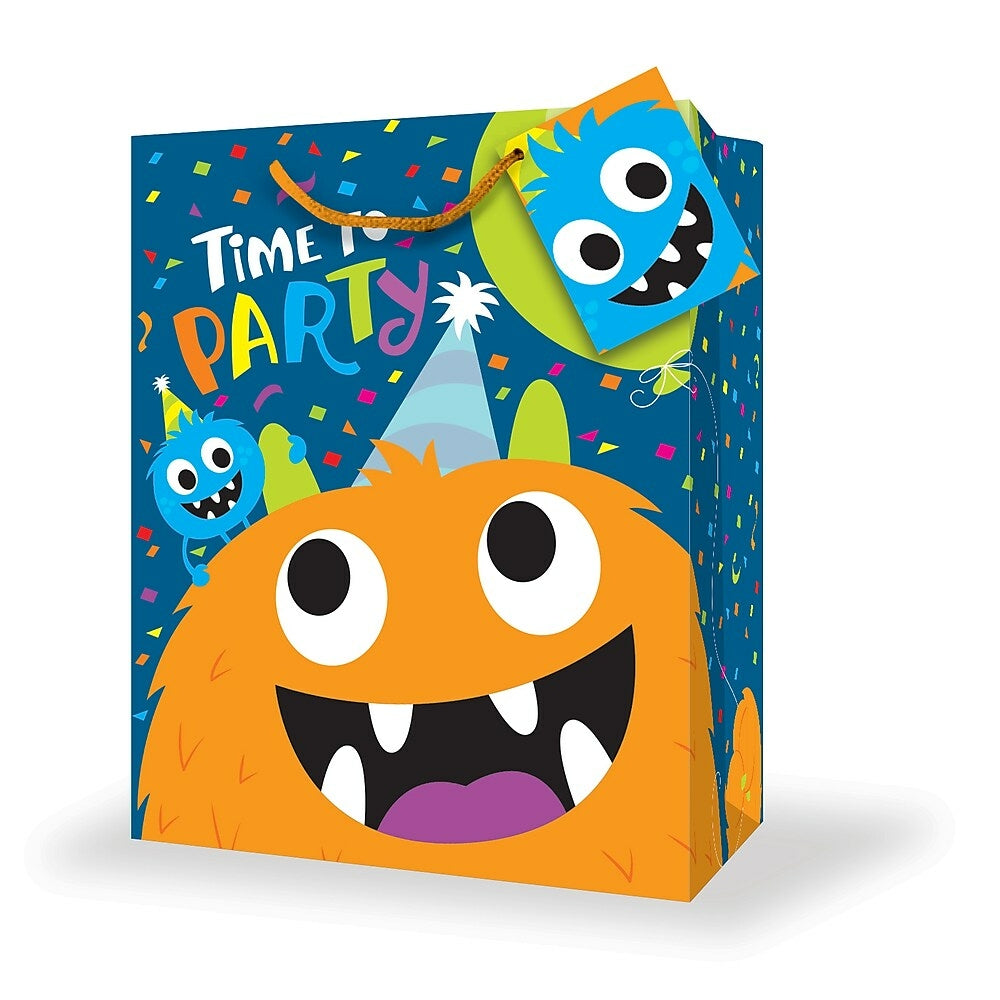 Image of Millbrook Studios Juvenile Birthday Gift Bags - Medium - Monster - 12 Pack (47541)