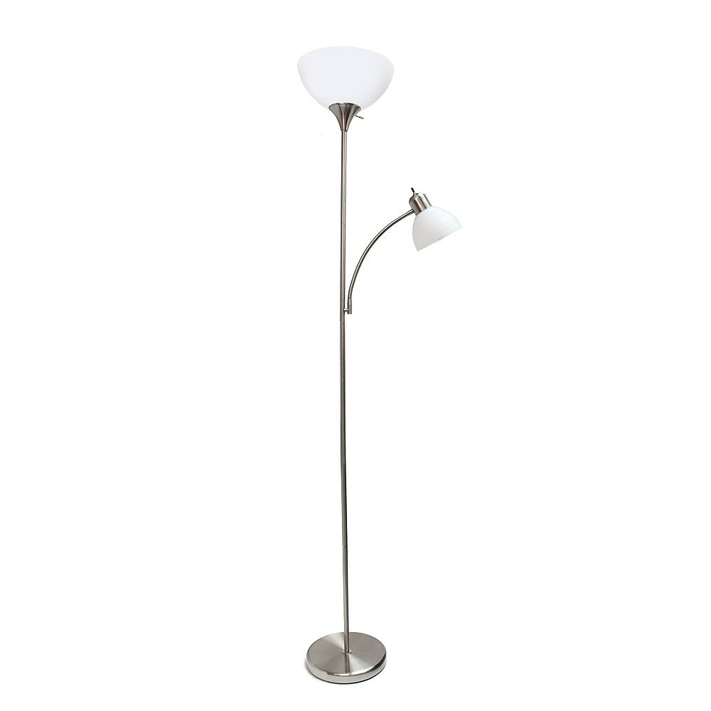 Image of Simple Designs Incandescent Floor Lamp - Brushed Nickel