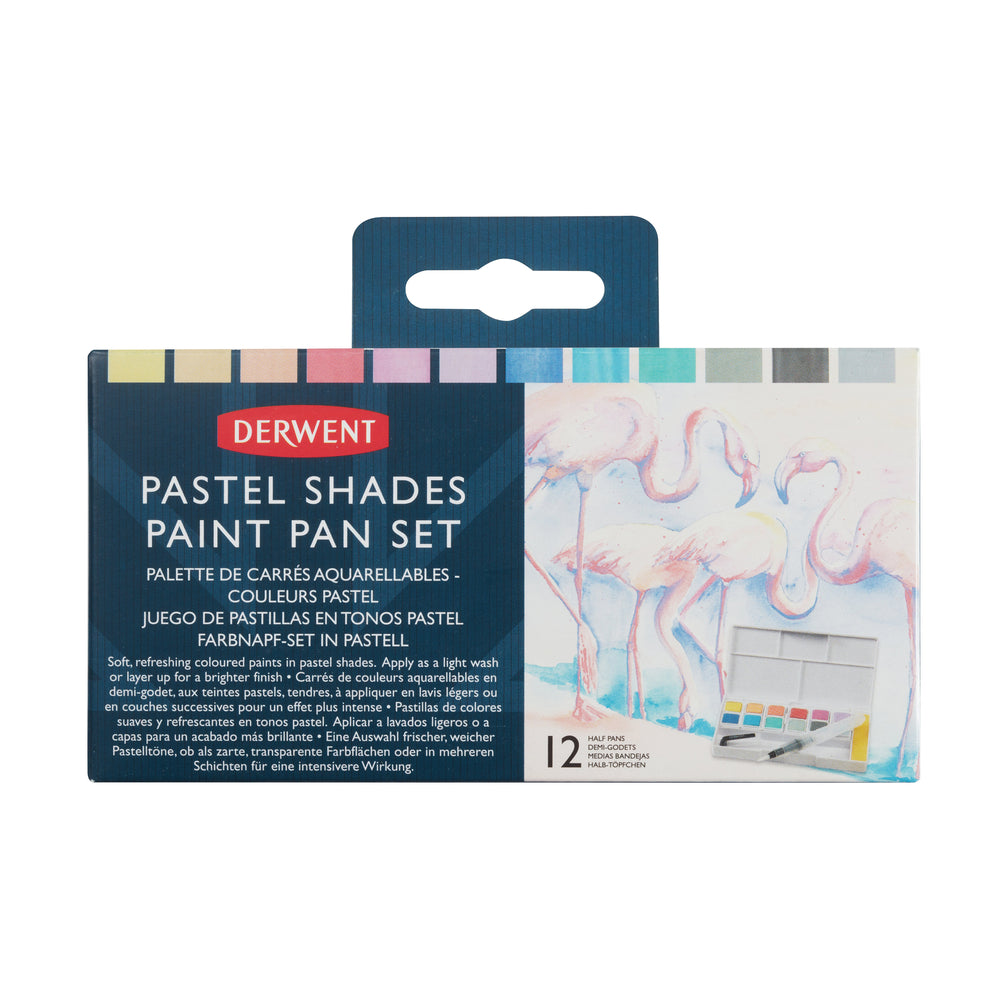 Image of Derwent 12-Colour Paint Pan Set - Pastel Shades (2305865)