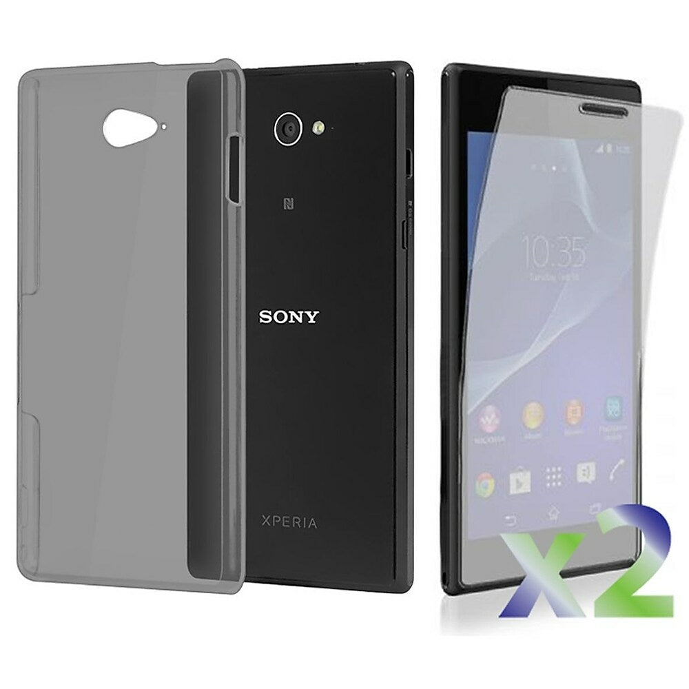Image of Exian Transparent Case for Sony Xperia M2 - Grey, Yellow