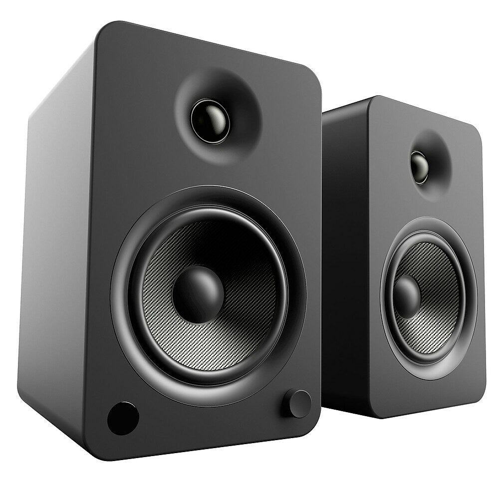 Image of Kanto YU6 Powered Bookshelf Speakers with Bluetooth and Phono Preamp, Matte Black - 2 Pack