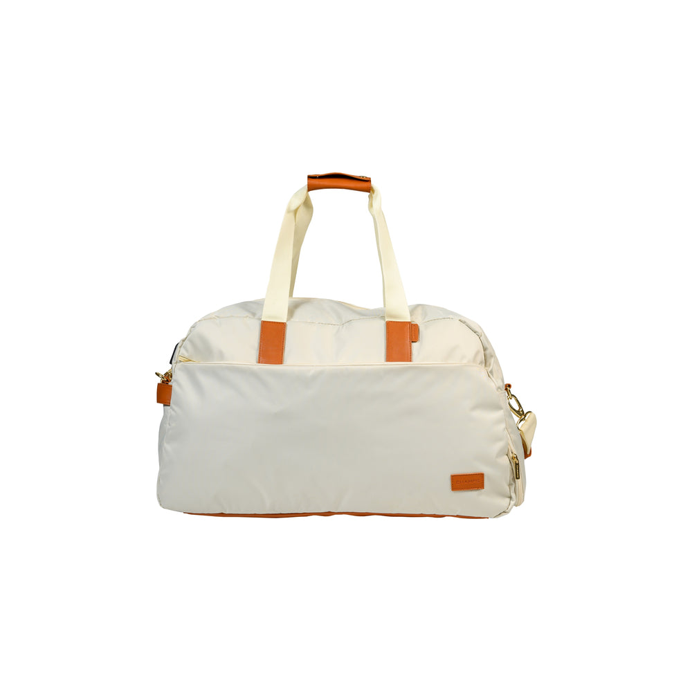 Image of CHAMPS The Weekender Smart Water-Proof Nylon Duffle Bag with Charging Port - Ivory, White