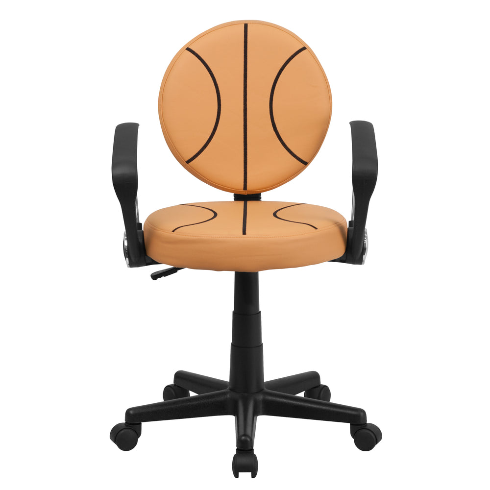 Image of Flash Furniture Basketball Swivel Task Chair with Arms, Orange