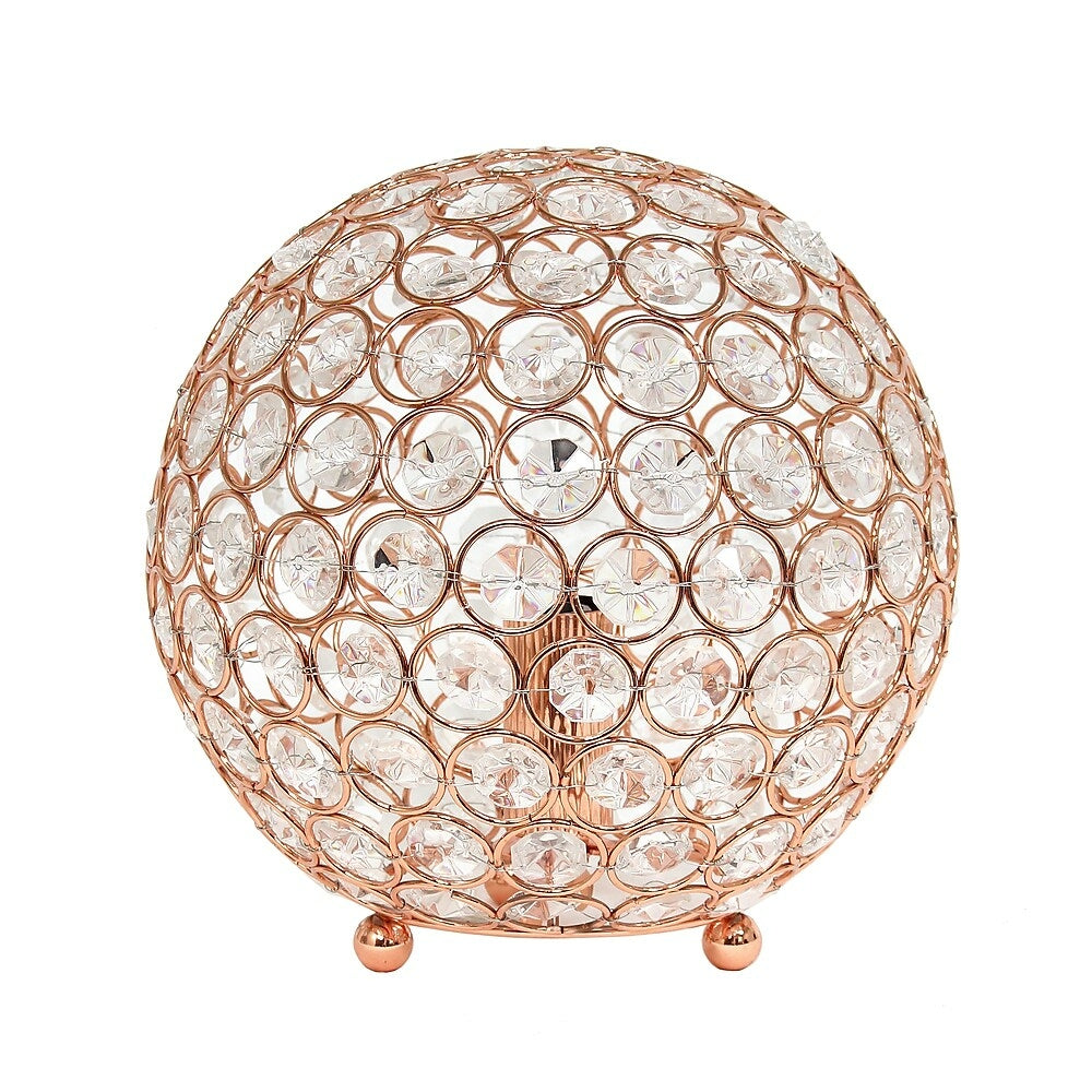 Image of Elegant Designs Crystal Ball Sequin Table Lamp, Rose Gold (LT1026-RGD)