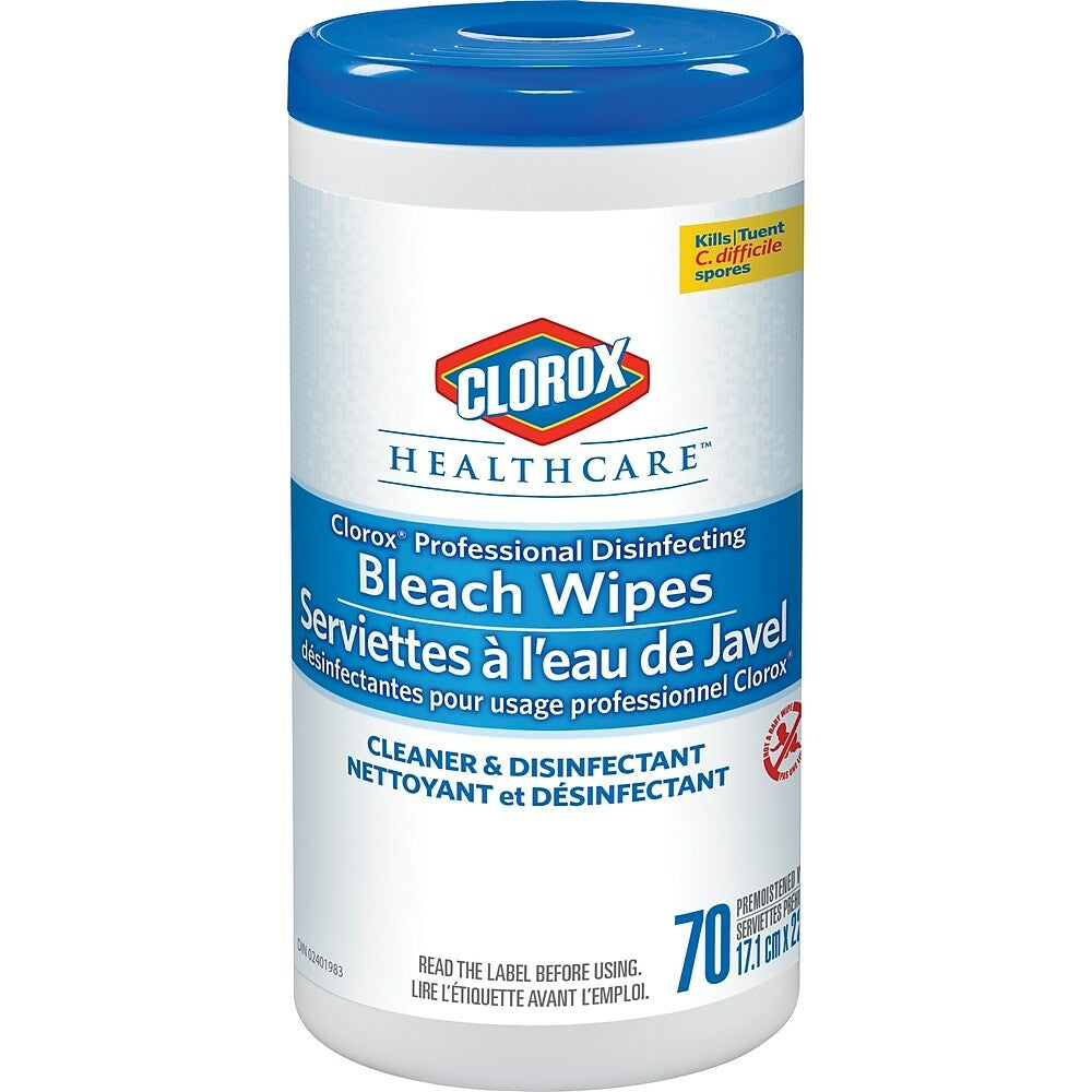 Image of Clorox Healthcare Disinfecting Bleach Germicidal Wipes, 70 Pack (CL01308)