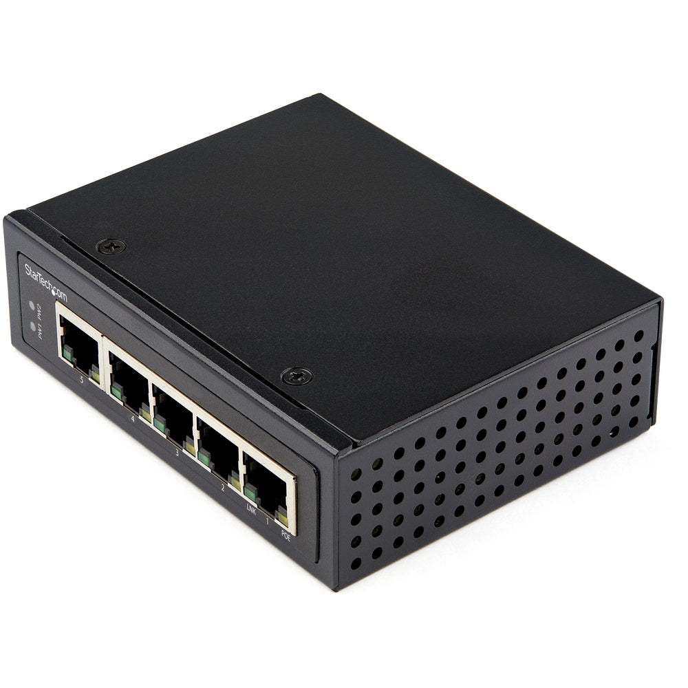 Image of StarTech Industrial 5 Port Gigabit PoE Switch