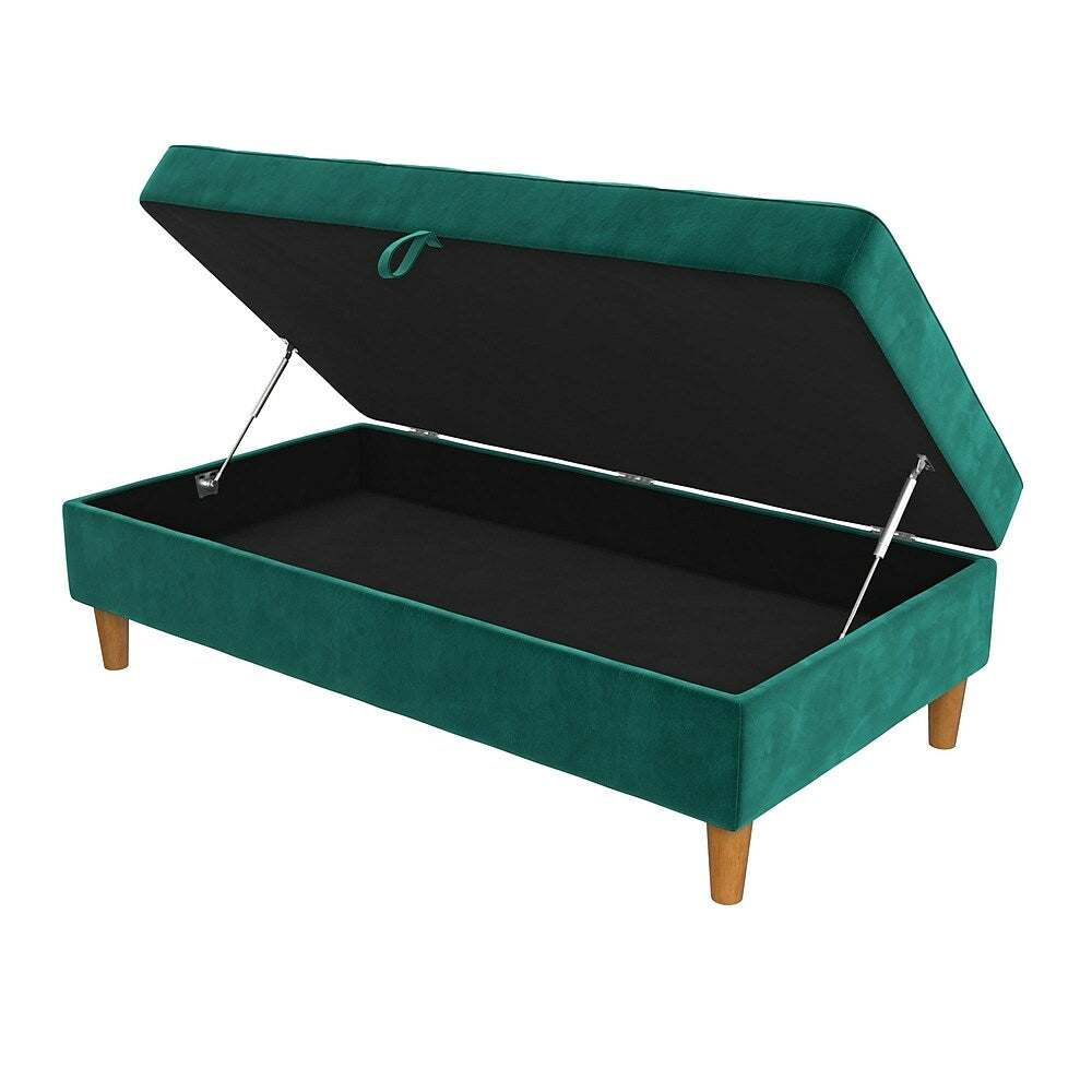 Image of DHP Presley Storage Ottoman - Green