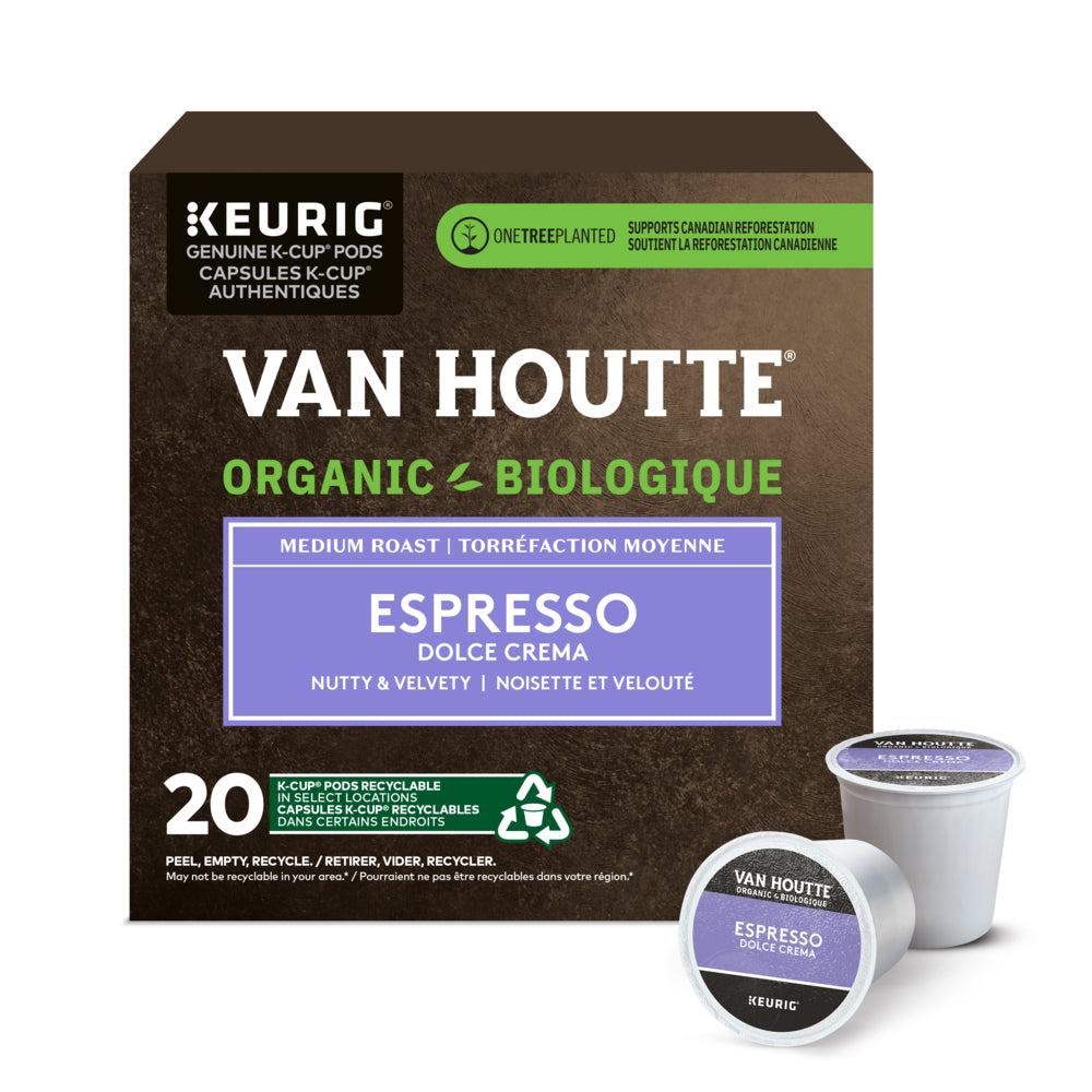 Image of Van Houtte Espresso Dolce Drema - Medium Roast - K-Cup Coffee Pods - 20 Pack