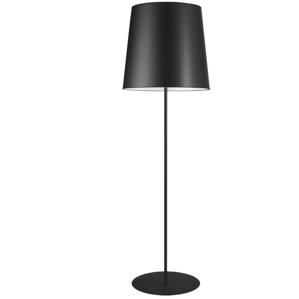 Image of Dainolite Transitional Floor Lamp - 1 Light - Black with Black Drum Shade, Black_74085
