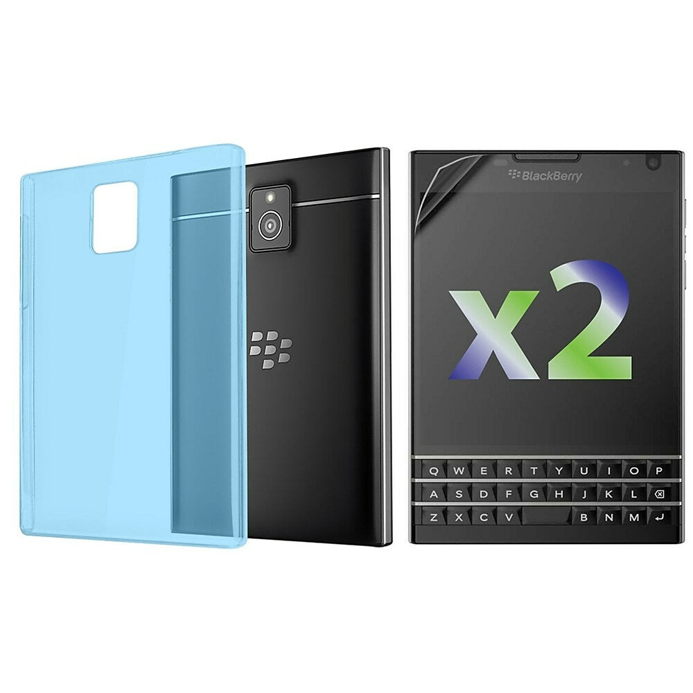 Image of Exian Transparent Case for Blackberry Passport - Blue