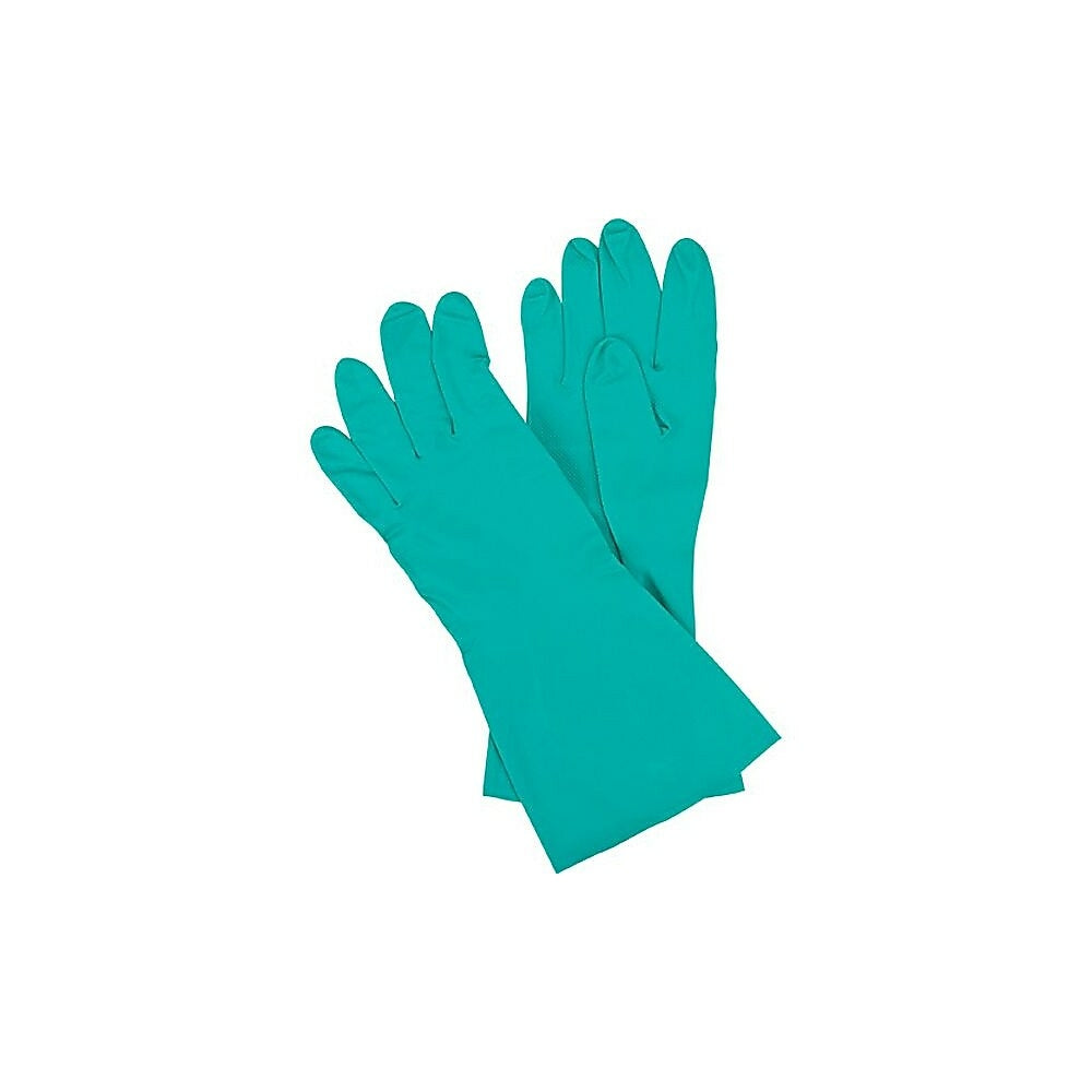 Image of Zenith Safety Flocked Lined Green Nitrile Gloves, Size 10, 36 Pack