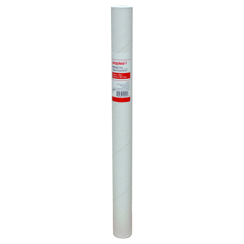 Image of Staples Mailing/Storage Tube, 1-1/2" x 18", White