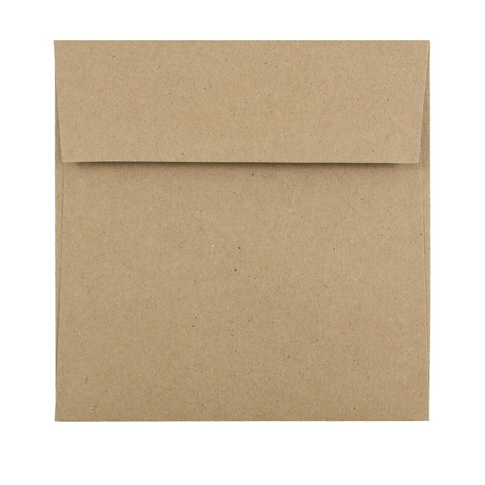 Image of JAM Paper 5.5 x 5.5 Square Envelopes, Brown Kraft Paper Bag Recycled, 25 Pack (46317108)