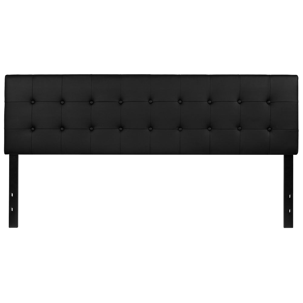 Image of Flash Furniture Lennox Tufted Upholstered King Size Headboard - Black Vinyl