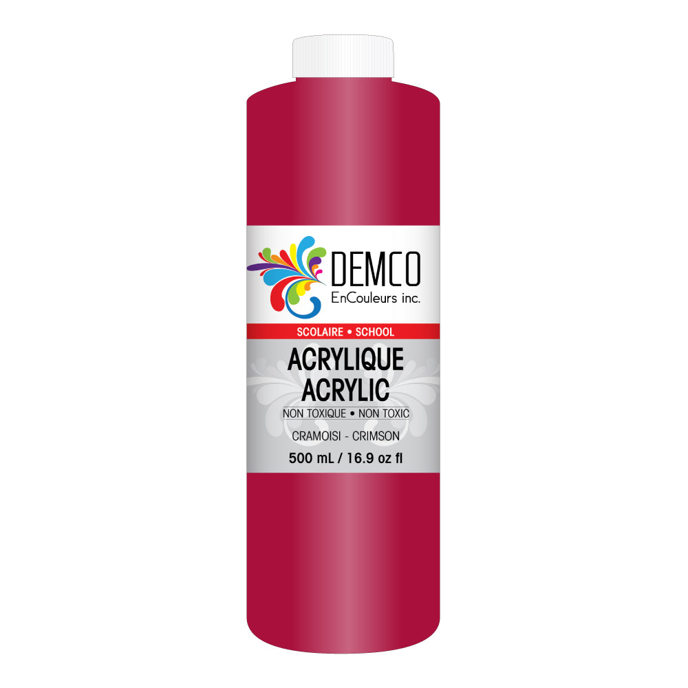 Image of DEMCO EnCouleurs Inc School Acrylic Paint - 500 mL - Crimson, Red