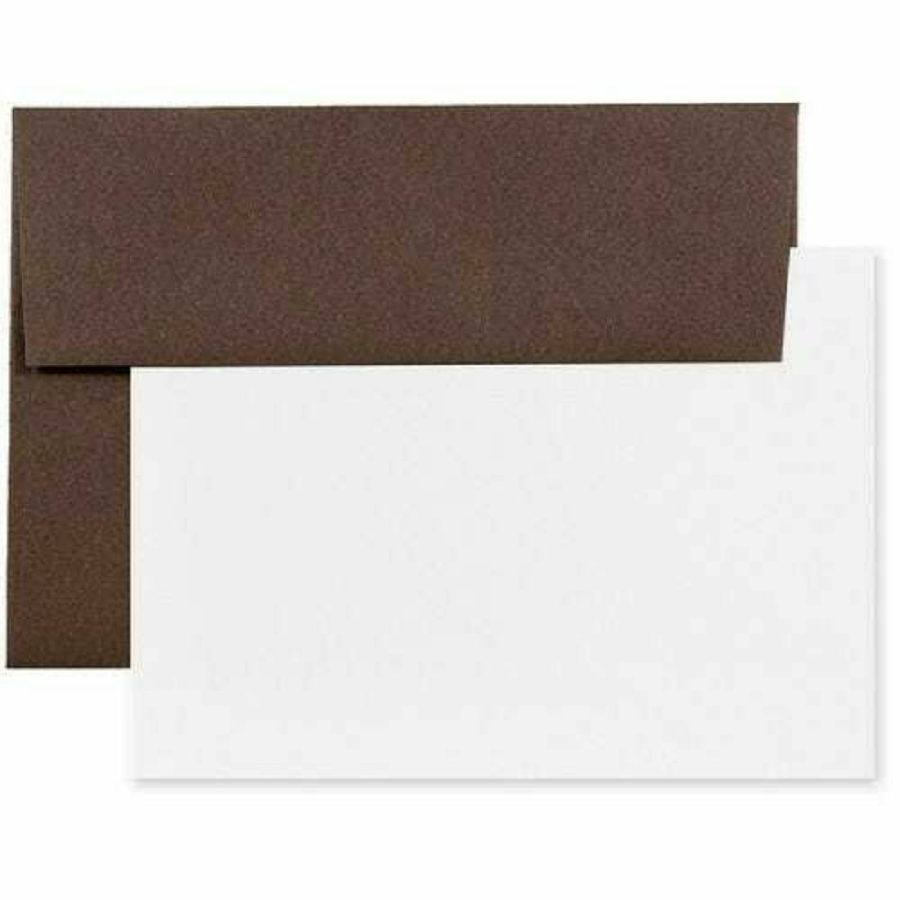 Image of JAM Paper Blank Greeting Cards Set - A7 Size - 5.25" x 7.25" - Chocolate Brown Recycled - 25 Pack, Brown_74094