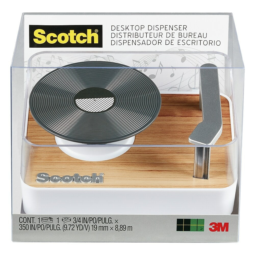 Image of Scotch Record Player Novelty Tape Dispenser (C45-RECORD), White