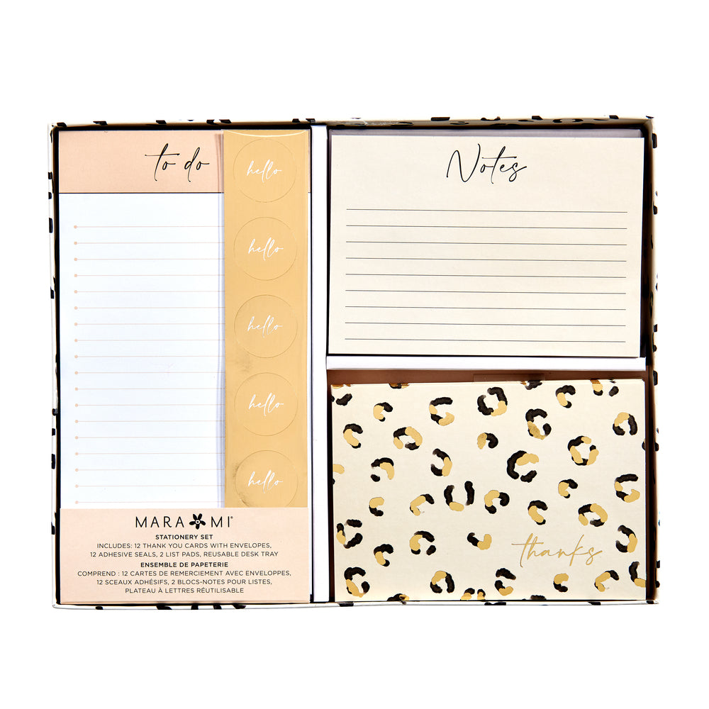 Image of Mara-Mi Tray Deskset - Animal Print, Multicolour