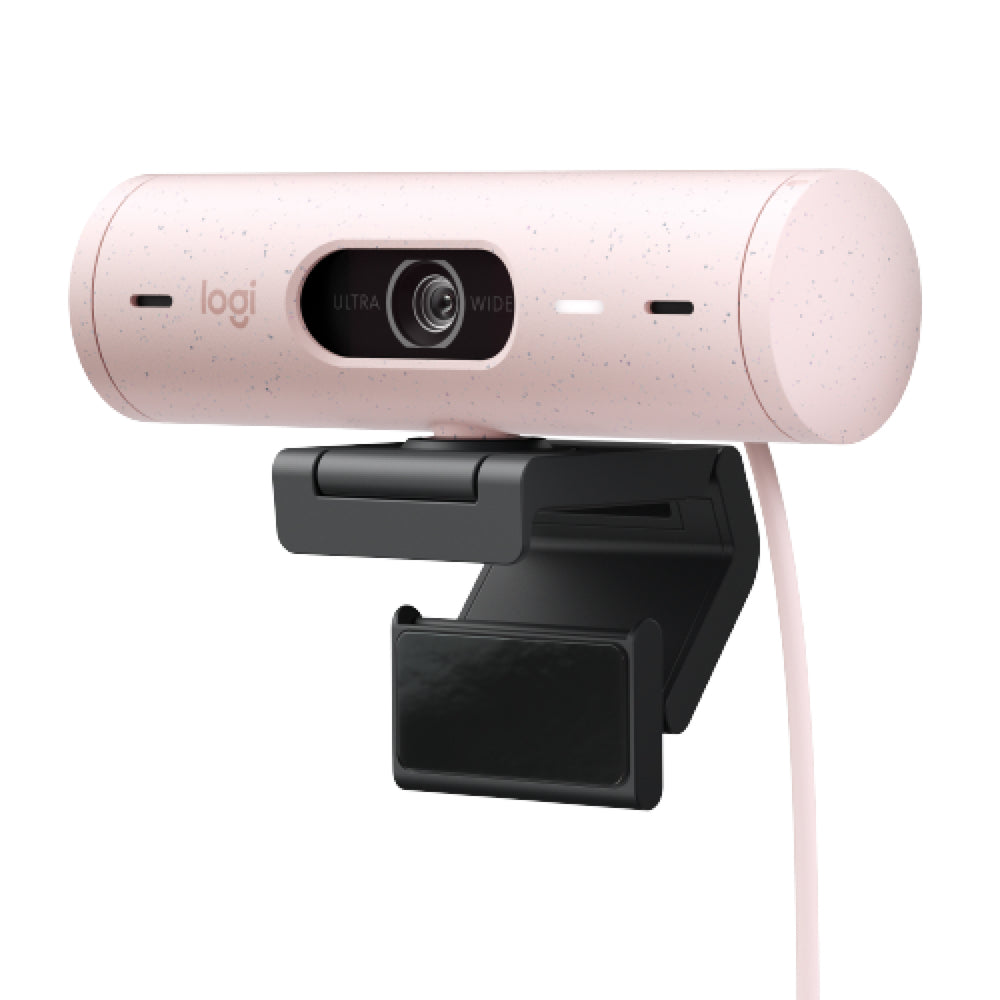Image of Logitech Brio 500 Full HD Webcam with Auto Light Correction - Auto-Framing -Rose, Pink