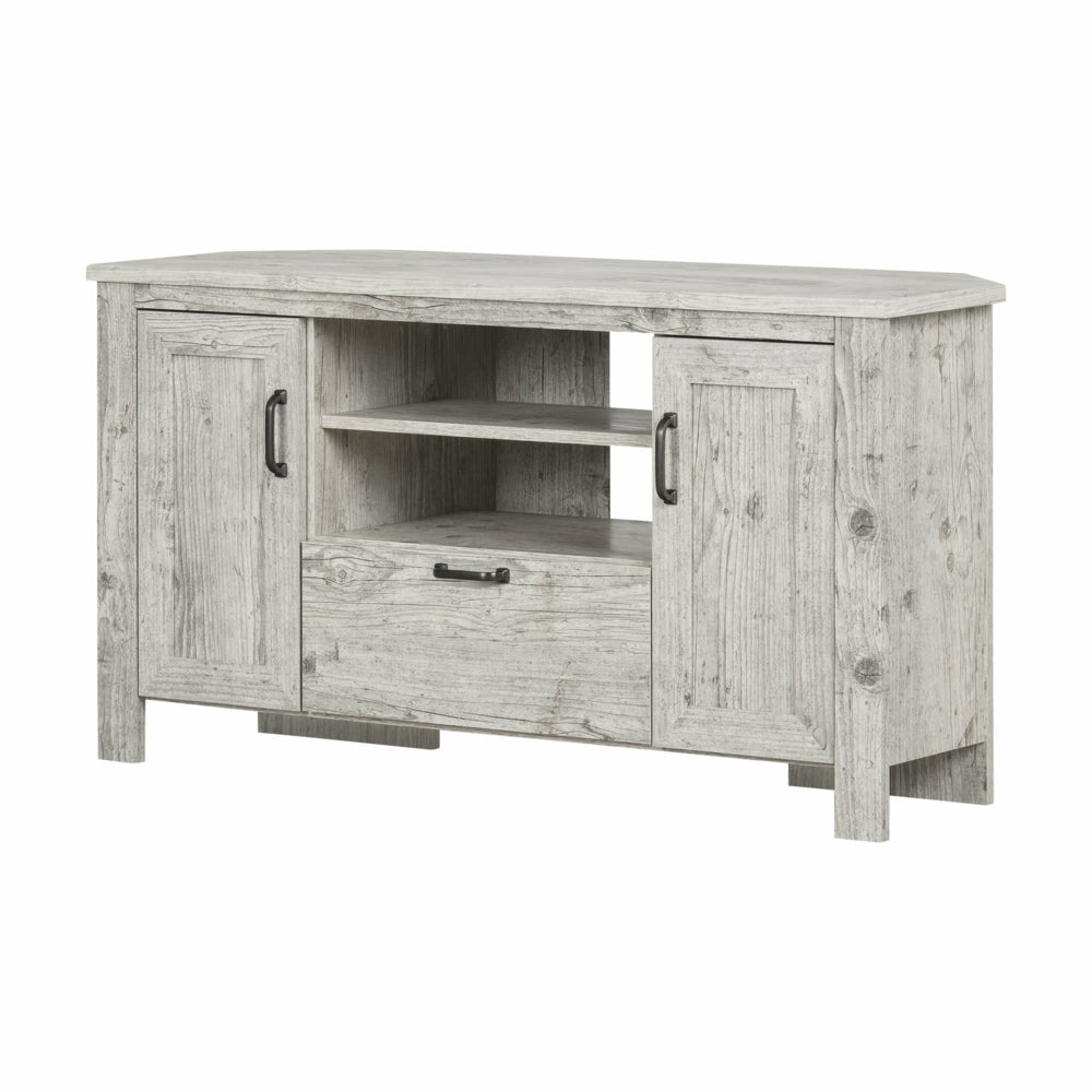 Image of South Shore Lionel Corner TV Stand - for TVs up to 48 inches - Seaside Pine - 55"