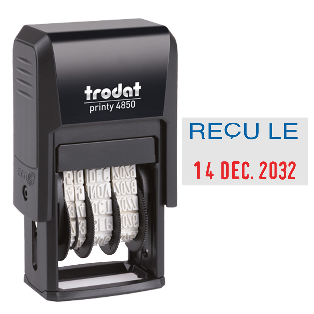 Image of Trodat 4850 Mini Text Dater - "Recu le"