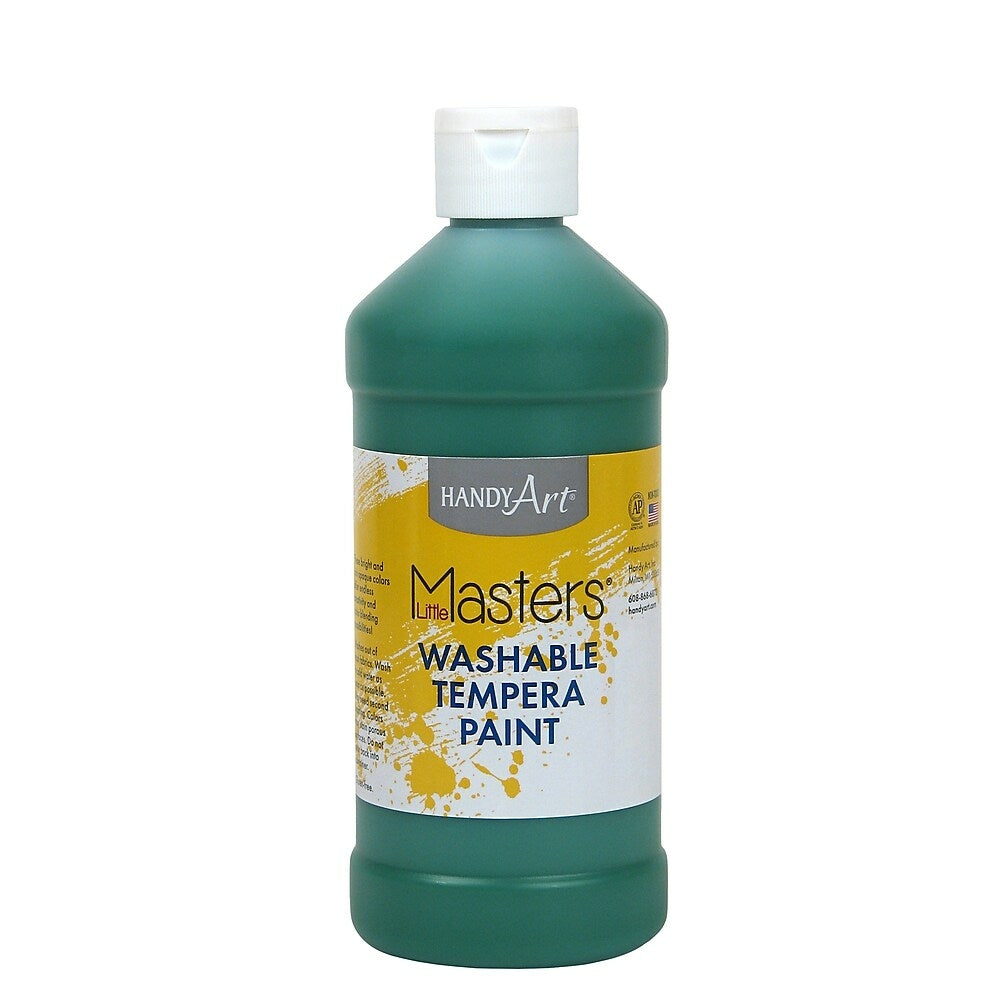 Image of Little Masters Non-toxic Washable Paint, 16 oz., Green, 6 Pack