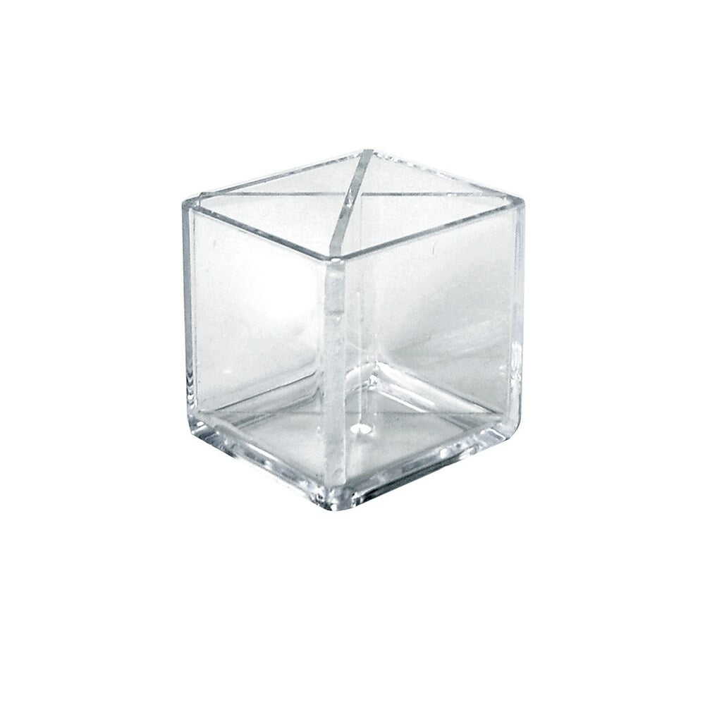 Image of Azar Cube Pencil Holder With Divider, 4" x 4" x 4", 2 Pack (556354)