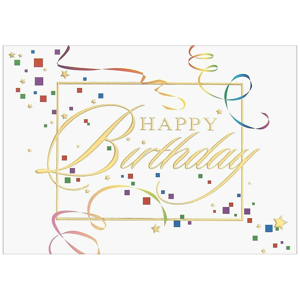 Image of JAM Paper Blank Birthday Cards Set, Happy Birthday Squares, 25/Pack (526XA4826WB)