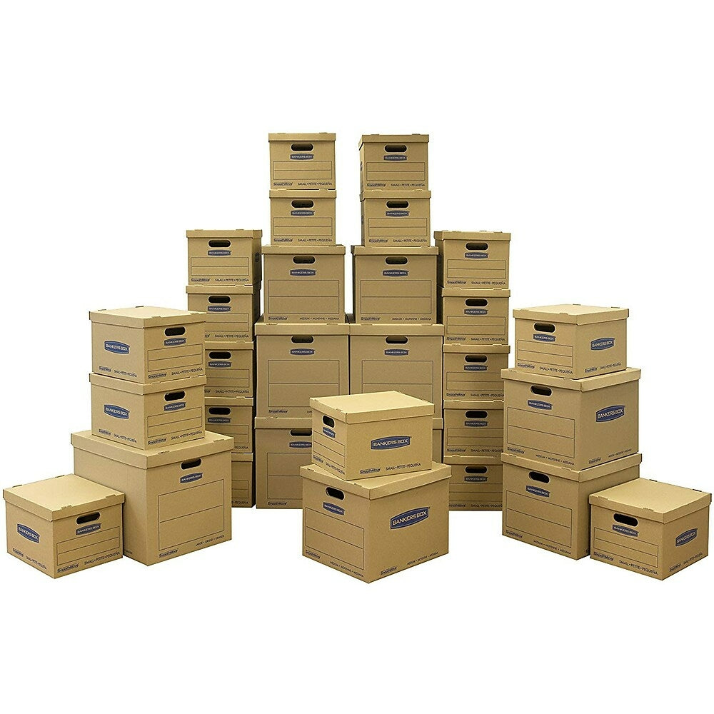 Lot de 10 boîtes de rangement et de déménagement - Taille M - 0,6 m³ - Boîte  d'emballage en carton - Fournitures de rangement et d'emballage :  : Fournitures pour le bureau
