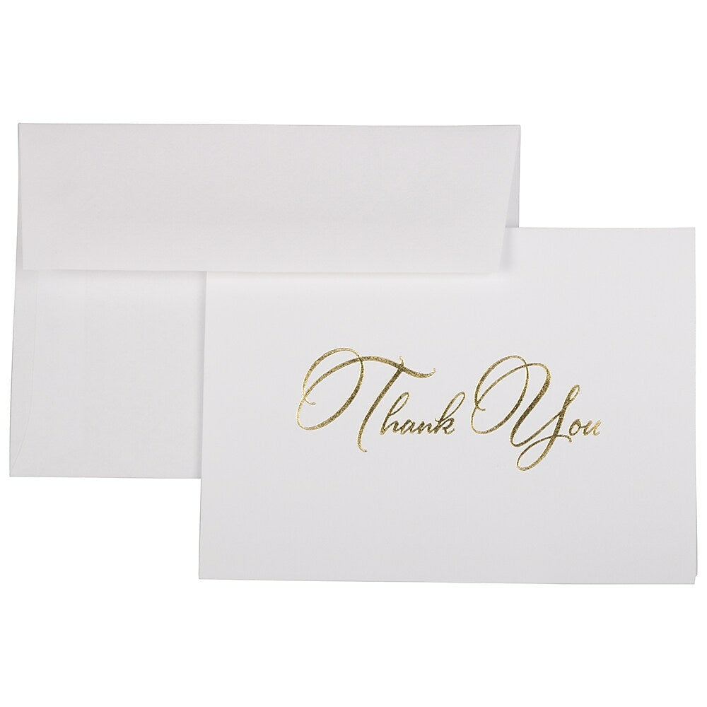 Image of JAM Paper Blank Thank You Cards Set, Elegant Thank You, 25/Pack (526CA3442WB), White