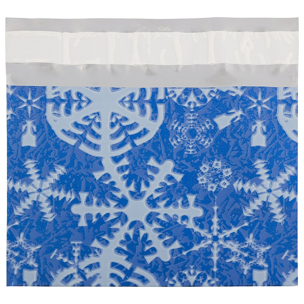 Image of JAM Paper Foil Envelopes, Booklet, 5 x 6 1/8, Blue with White Snowflake, 100 Pack (01336166B)