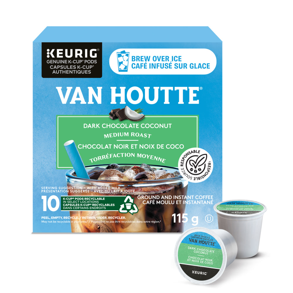 Image of Van Houtte Brew Over Ice Dark Chocolate Coconut - Medium Roast - K-Cup Coffee Pods - 10 Pack