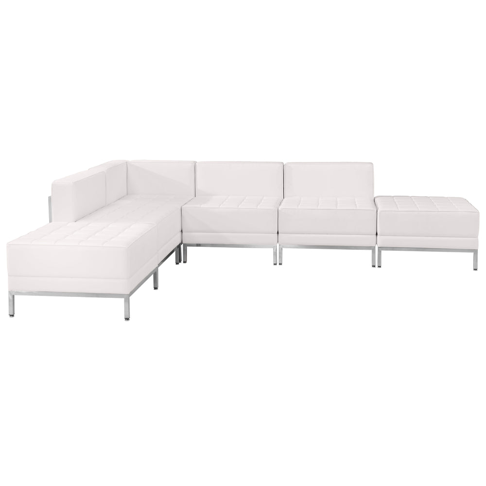 Image of Flash Furniture HERCULES Imagination Series Melrose LeatherSoft Sectional Configuration - 6 Pieces - White