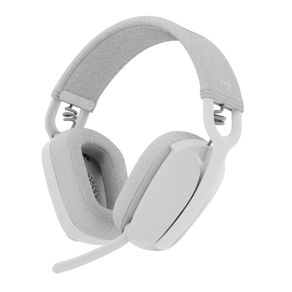 Image of Logitech Zone Vibe 100 Lightweight Wireless Over Ear Headphones with Noise Canceling Microphone - Off-White