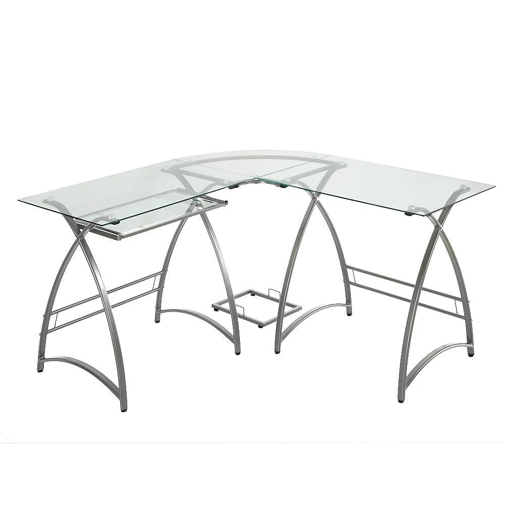 glass desk from staples