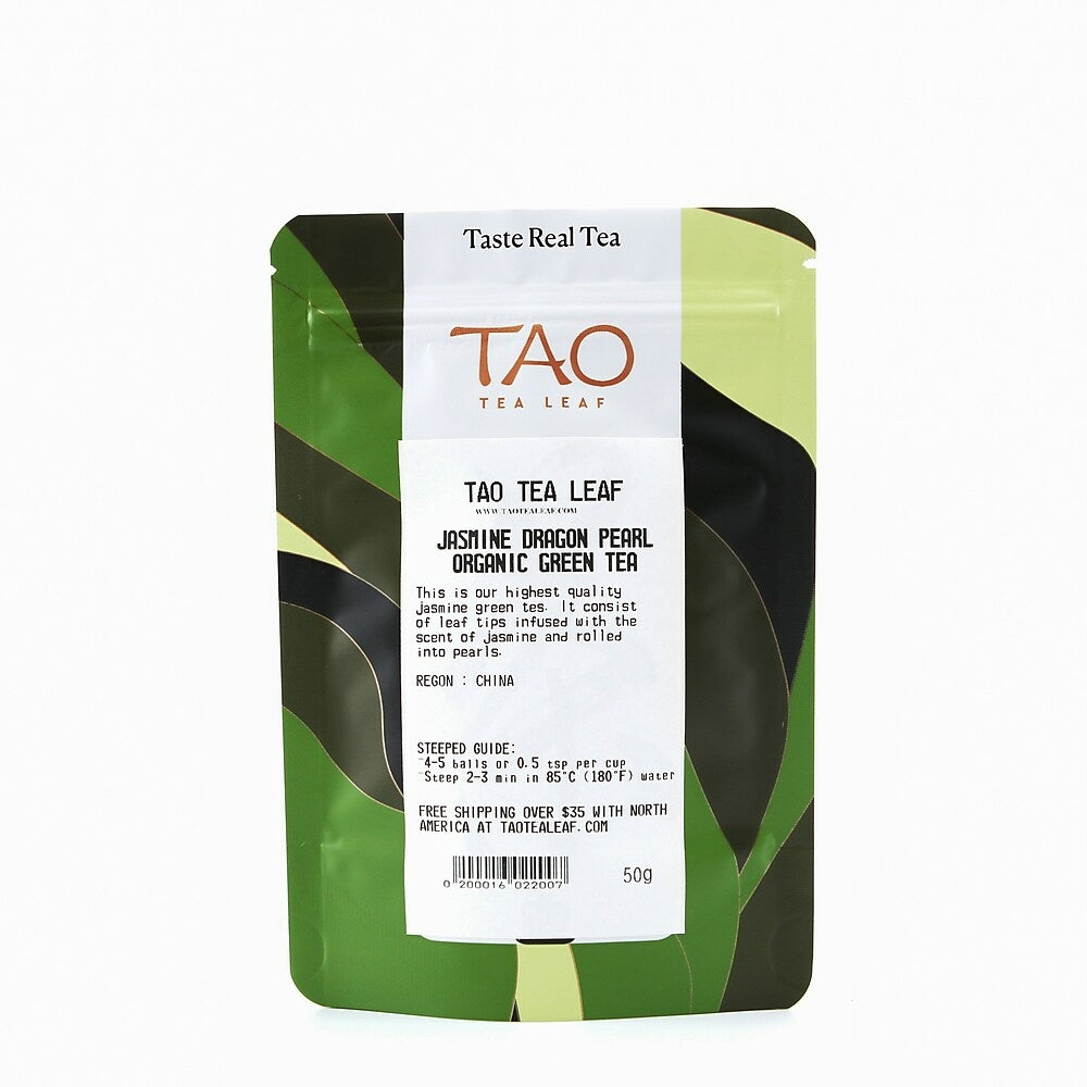 Image of Tao Tea Leaf Organic Jasmine Dragon Pearl Green Tea - Loose Leaf - 50g