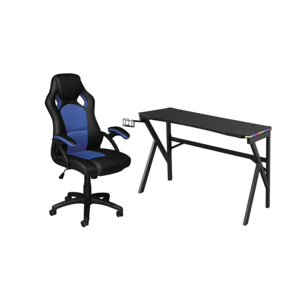 Image of Brassex Ethan Gaming Chair & Desk Set - Black