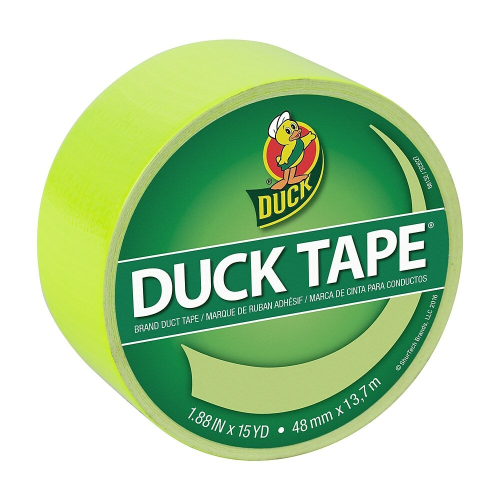 Image of Duck Brand Duct Tape, Fluorescent Citrus, Green