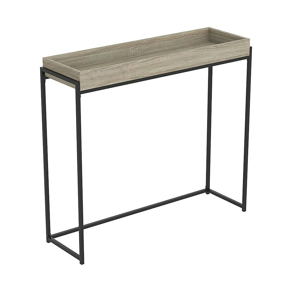 Image of Safdie & Co Console Table with Sunken Tray - 35L - Dark Taupe