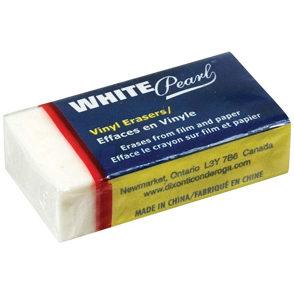 Image of Dixon White Pearl Vinyl Erasers, Medium Size, 24 Pack