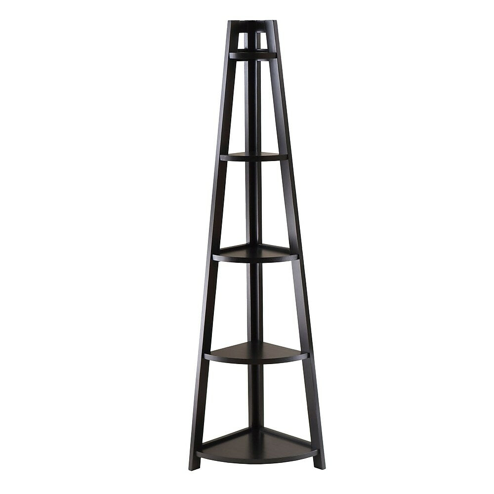 Image of Winsome Adam 5-Tier A-Frame Corner Shelf, Black