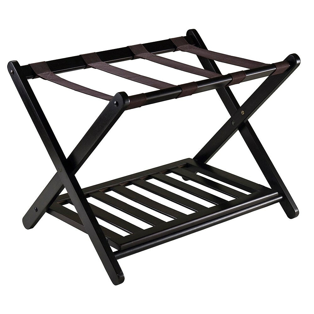Image of Winsome Reese Luggage Rack with shelf, Espresso, Brown
