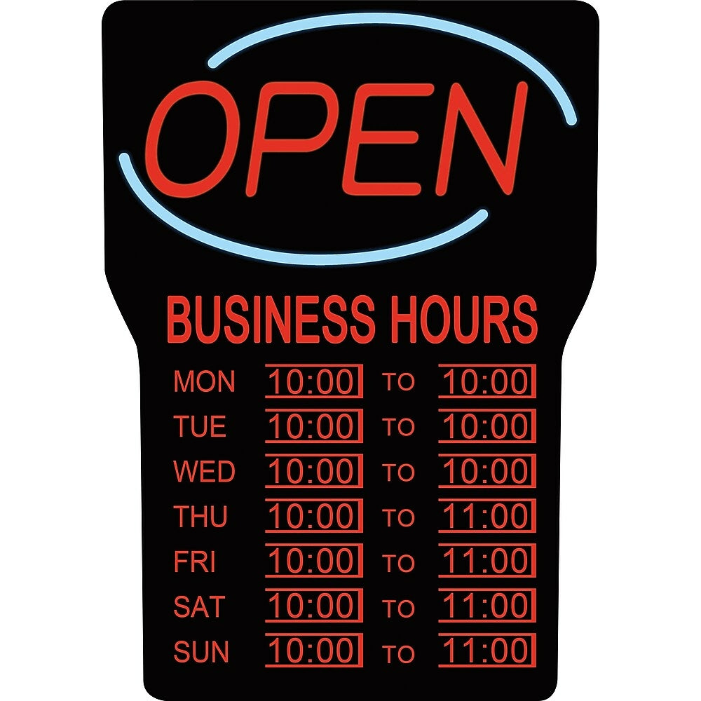 Image of Royal Sovereign LED Open Sign with Business Hours, English (RSB1342E)
