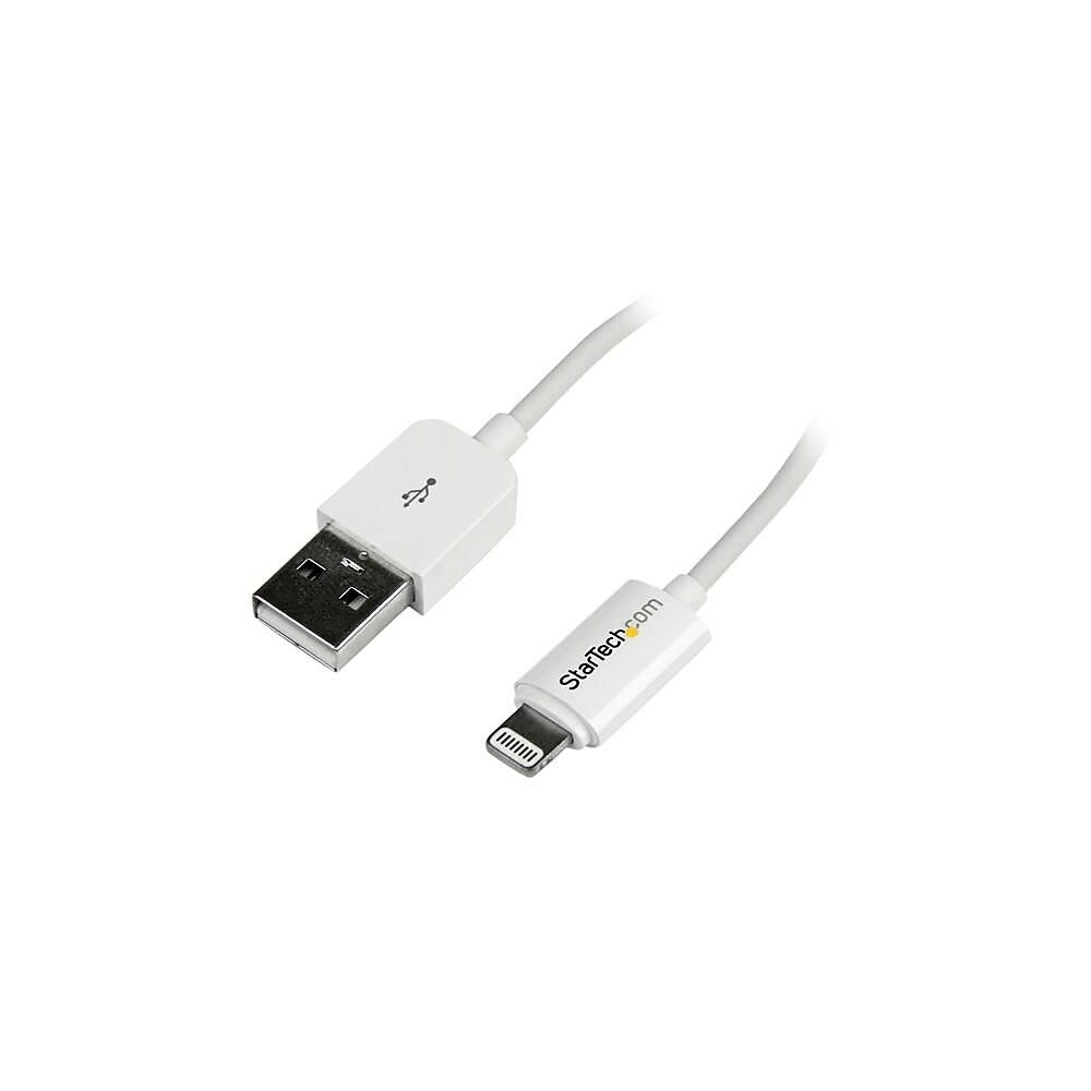 Image of StarTech 3m (10ft) Long White Apple 8-pin Lightning Connector to USB Cable for iPhone / iPod / iPad