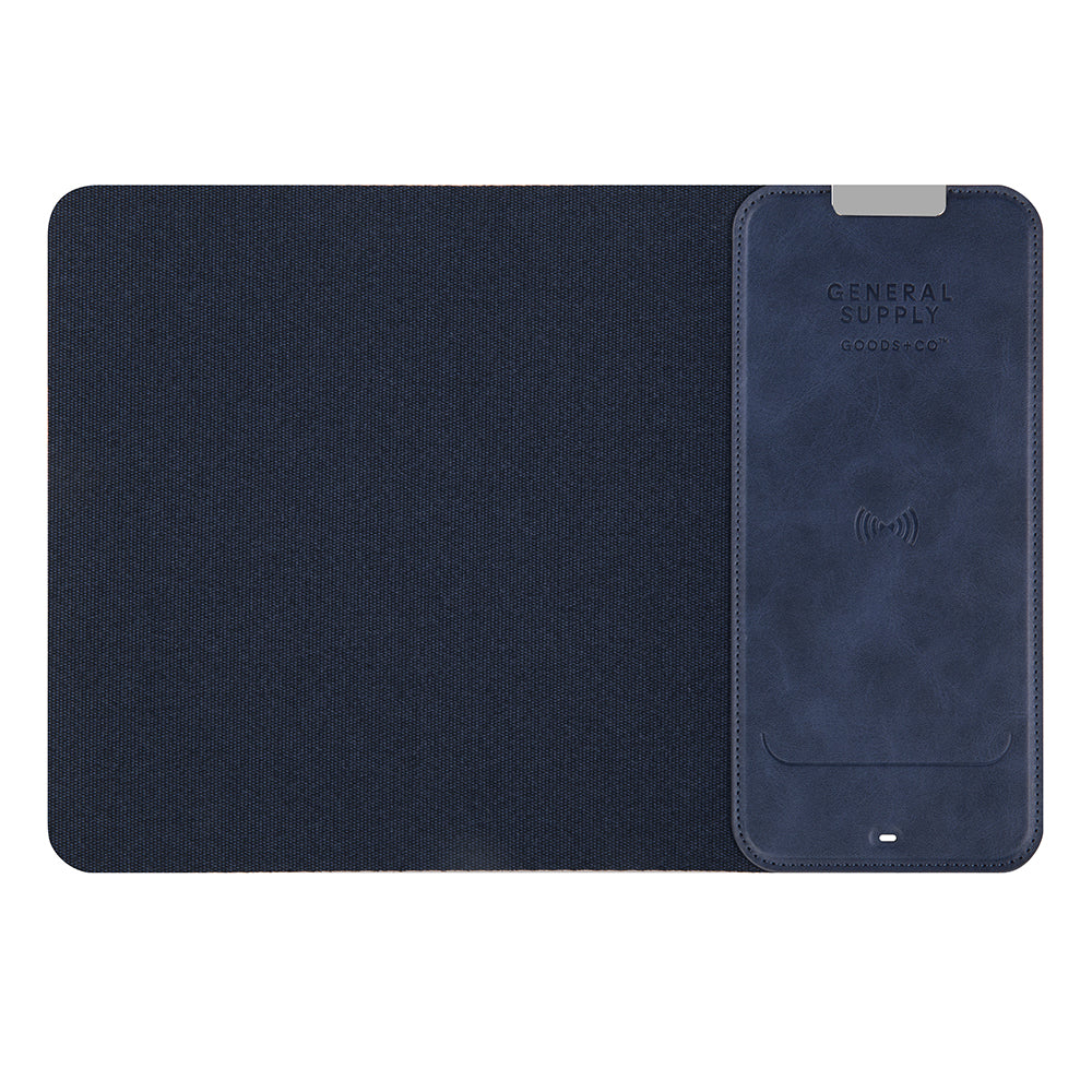 Image of General Supply Goods + Co 10W Rolled Up Mouse Pad Wireless Charger - Blue