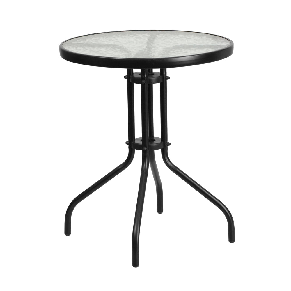 Image of Flash Furniture 23.75" Round Tempered Glass Metal Table