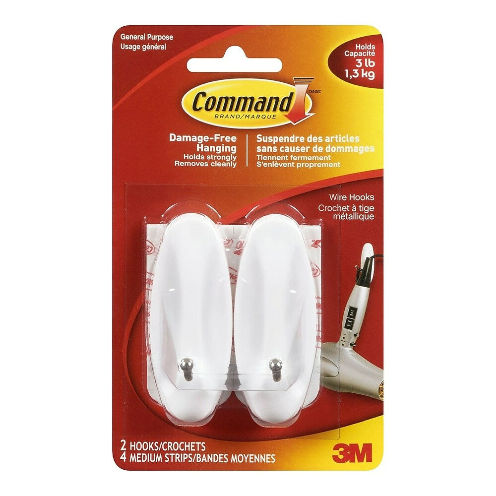Image of Command Medium Wire Hooks, 2 Pack, White