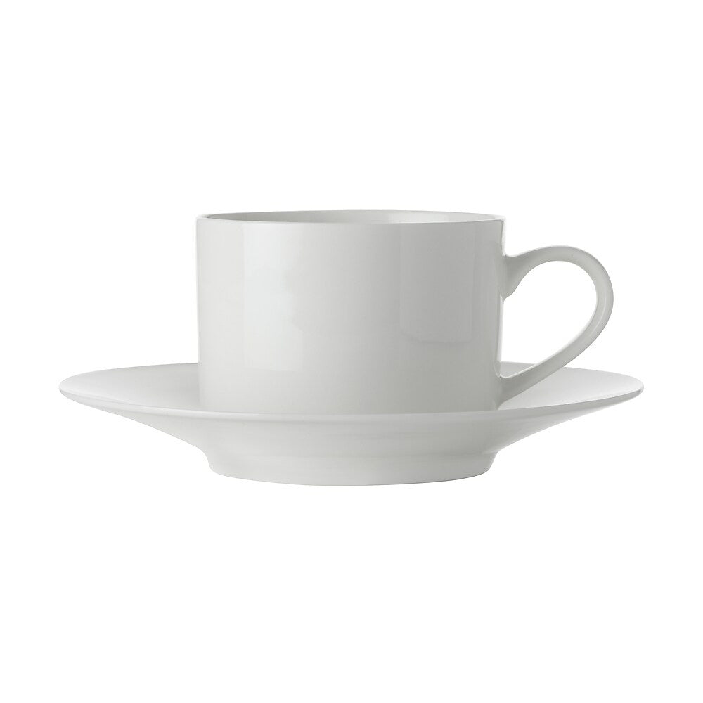 Image of Maxwell & Williams Basic White Straight Cup & Saucer, 4 Pack