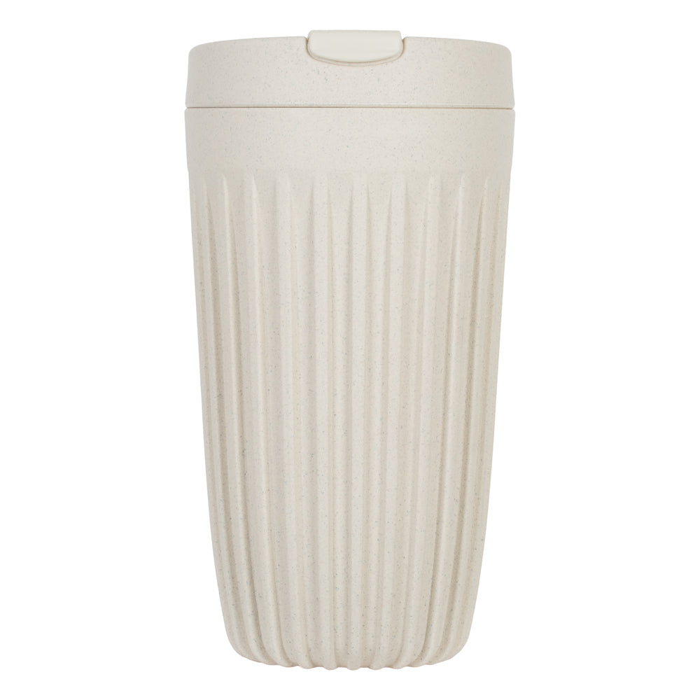 Image of Gry Mattr Ribbed Travel Mug - Cream, White