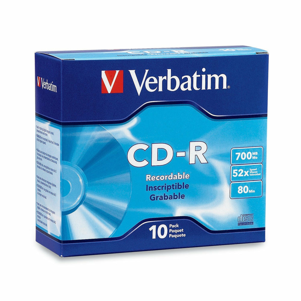 Image of Verbatim CD-R 700MB 52X with Branded Surface - 10 Pack